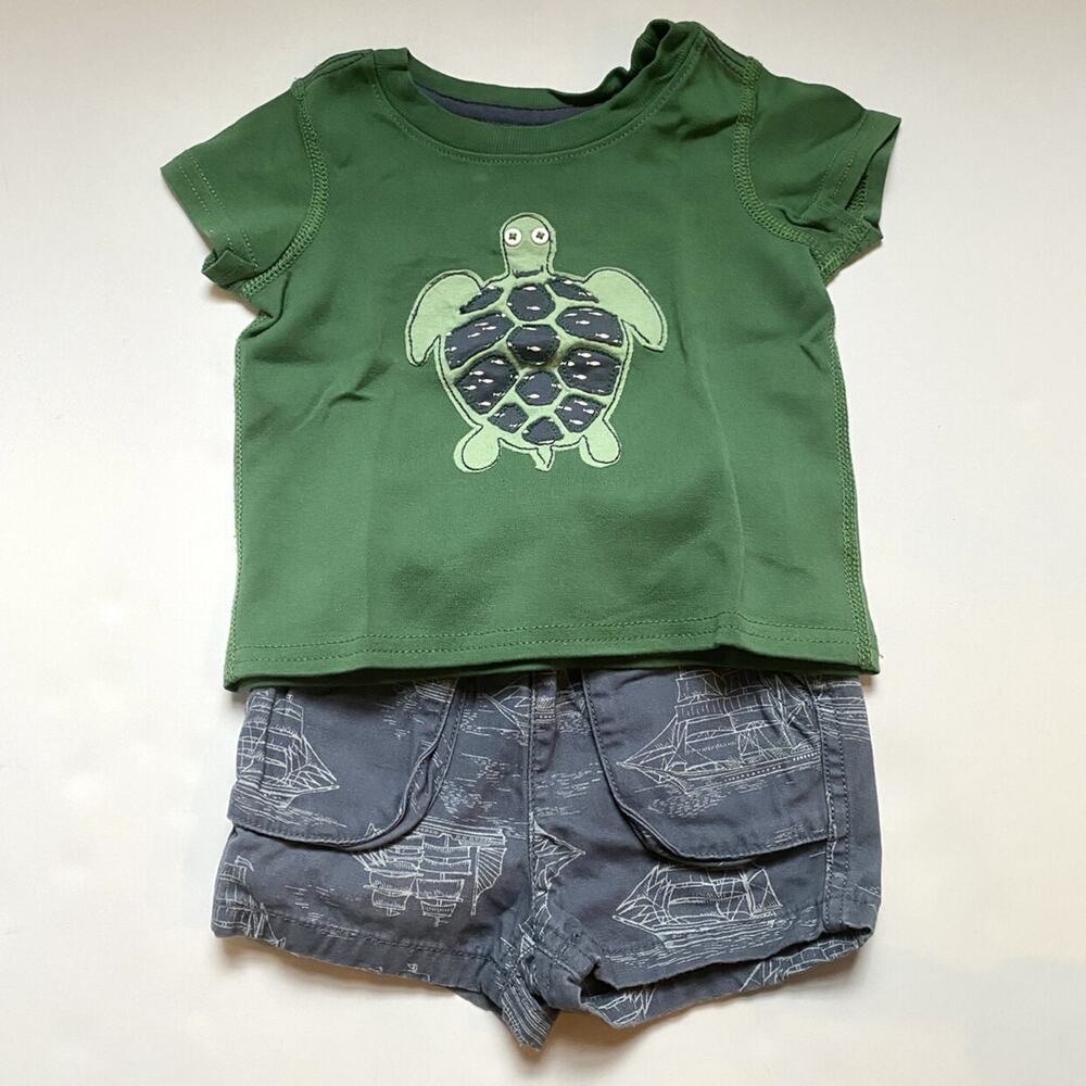 Hanna Andersson Fish Appliqué Shirt With Boat Shorts